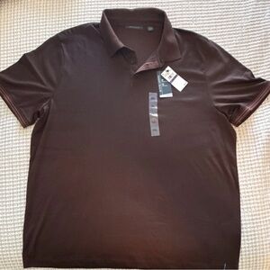Perry Ellis Men's Chocolate Brown Performance Polo